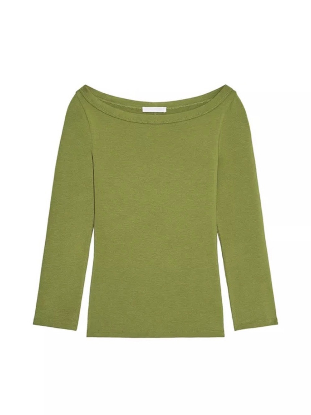 Zara Olive Green Boatneck Long Sleeve Top